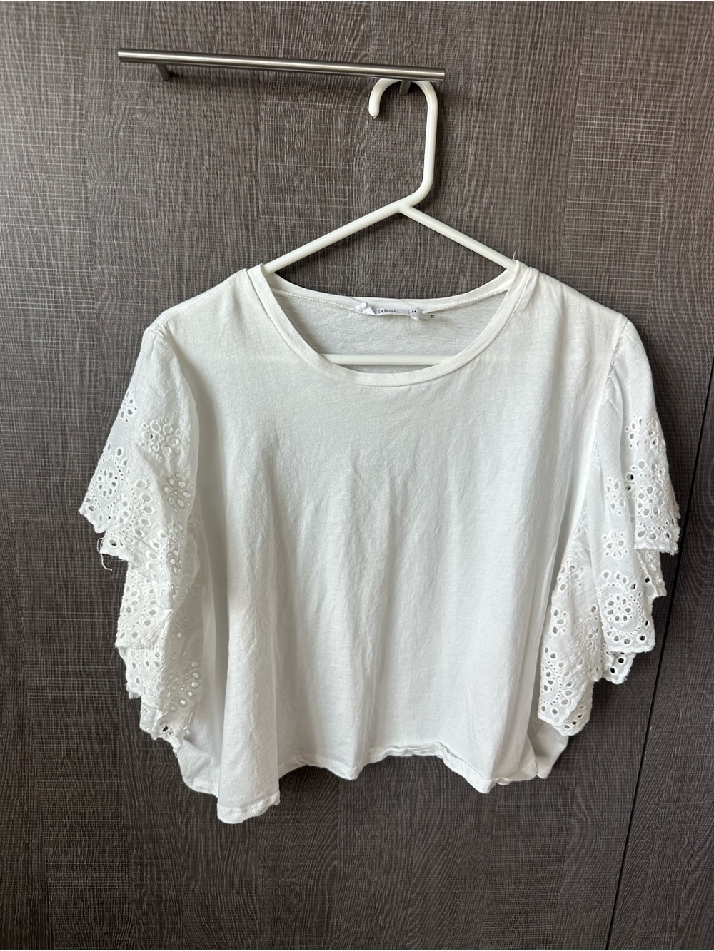 Talulah White Eyelet Sleeve cotton Tee